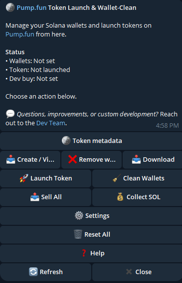 Pump.fun Token Launch TG Bot - Image 1